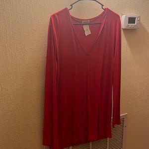NWT Piko V-Neck Tunic - Red, Sz Lg